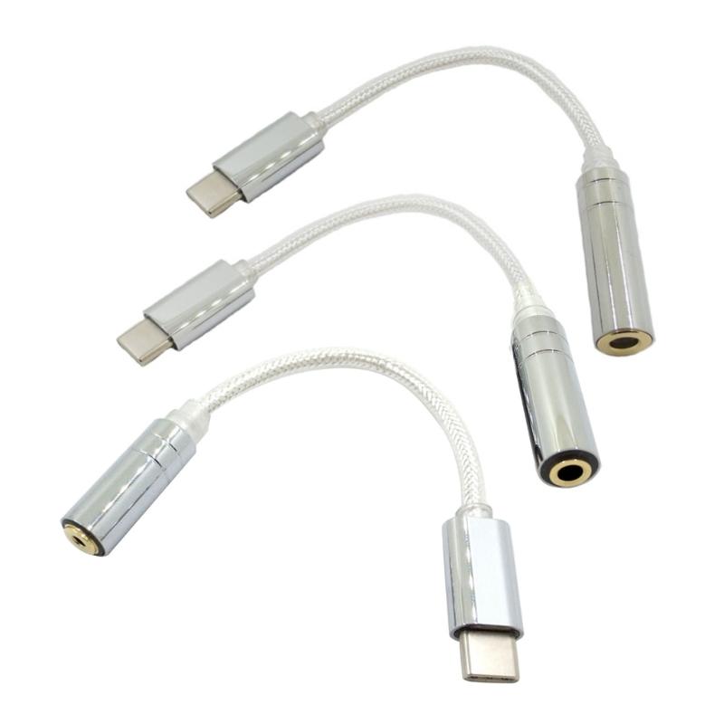 Durable Type-C to 3.5mm/2.5mm/4.4mm Female Adapter Cord Great Compatibility Flexible USB C Headphone Cable Replacement