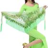 Sparkling Belly Dance Costume Waist Belt Chiffion Scarf with Blingbling Sequins Stage Dancing Shows Sequins Practicing