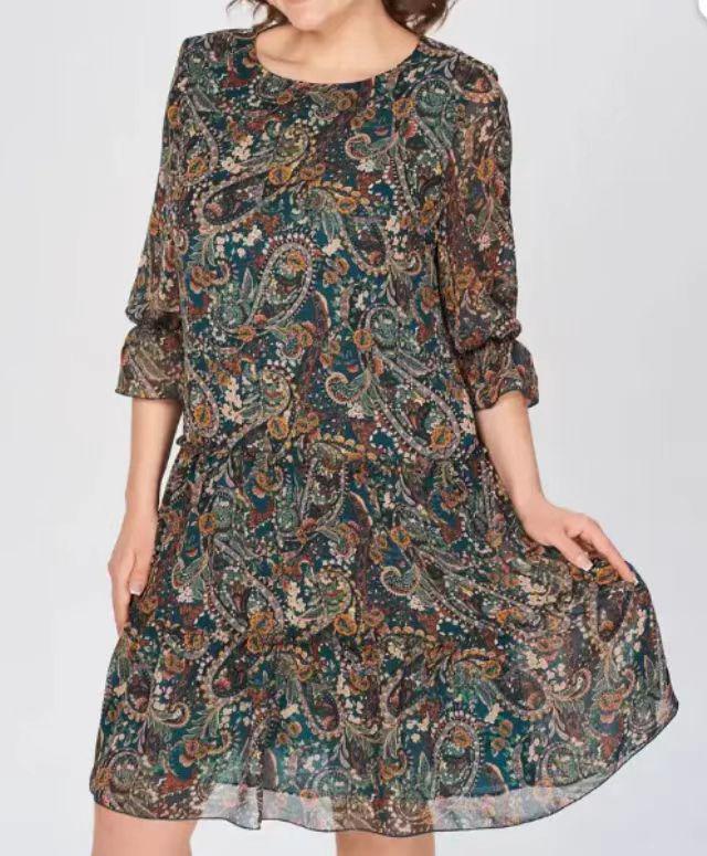 

2025 Шикарное повседневное платье с принтом в стиле кросс-бордер 5XL зелёный