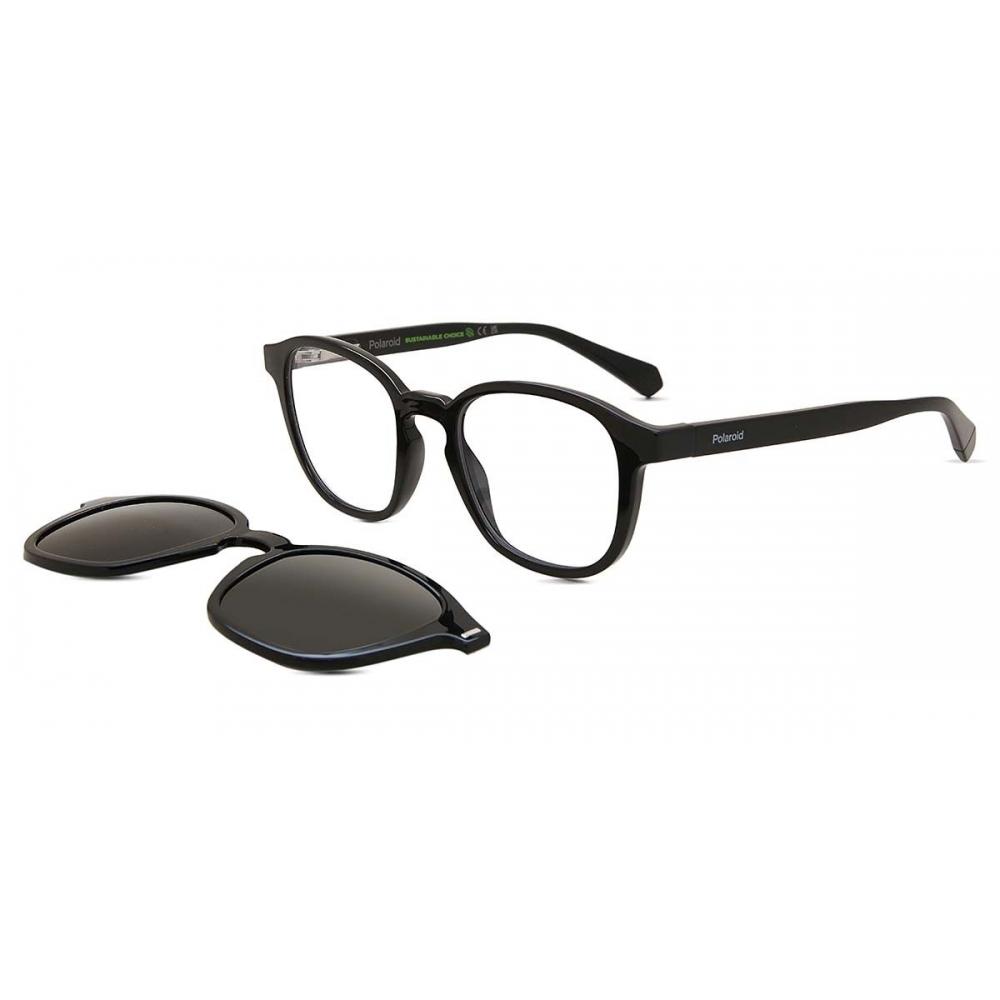

Polaroid Pld 6203 Cs With Clip On Polarized 807 M9 Unisex Eyeglasses Black/49-20-140