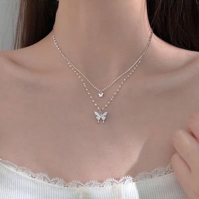 Fashion Simple Butterfly Pendant Necklace for Women Girl Charm Chain Necklace Jewelry Gift AVE