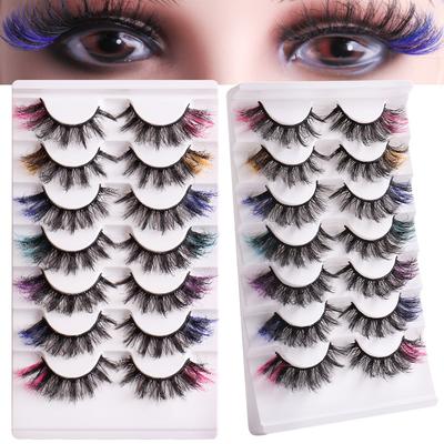 False Eyelashes High Imitation Colored Fried Mink Hair Grafted Eyelashes Thick Curled Eyelashes