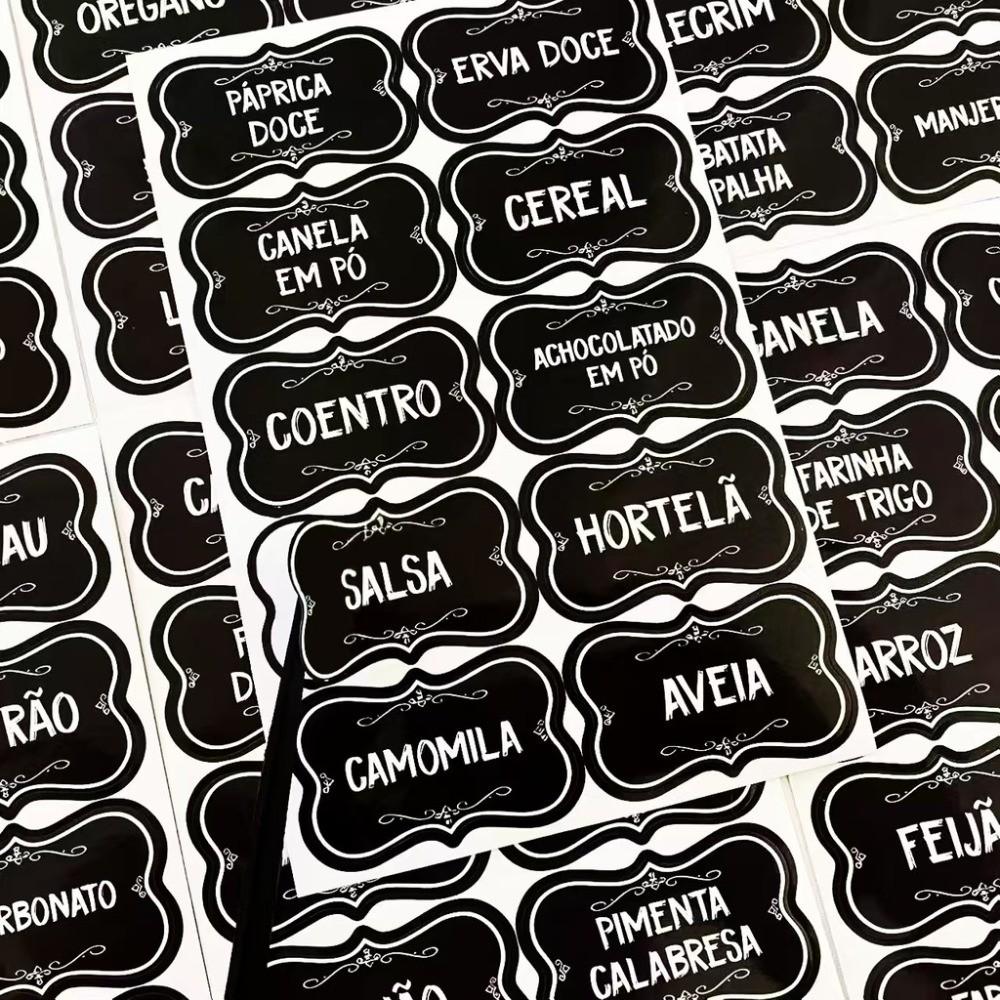 50-teiliges Premium Küchenkräuter-Aufkleber-Set - Anpassbare Vorratskammer-Etiketten mit Messanleitungen (Oregano, Rosmarin, Schwarzer Pfeffer)