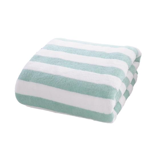 Striped Microfiber Bath Towel, Ultra Absorbent Quick Dry Towel, Lightweight Plush Towel for Beach Pool Travel And Daily Use