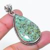 Natural Tibetan Turquoise Gemstone 925 Sterling Silver Pendant 2.01" AP-15213