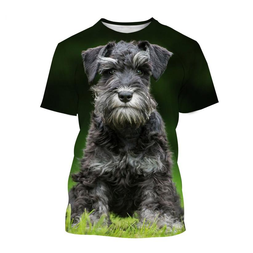 

Animal Schnauzer Puppy 3D Print T-Shirts Summer Men O-Neck Short Sleeve T shirt Casual Oversized Tops Streetwear Clothing S