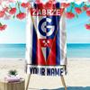 Vlastní jméno Zabrze G Print Plážová osuška, Velká měkká rychleschnoucí osuška na pláž, kempování, plavání_xia