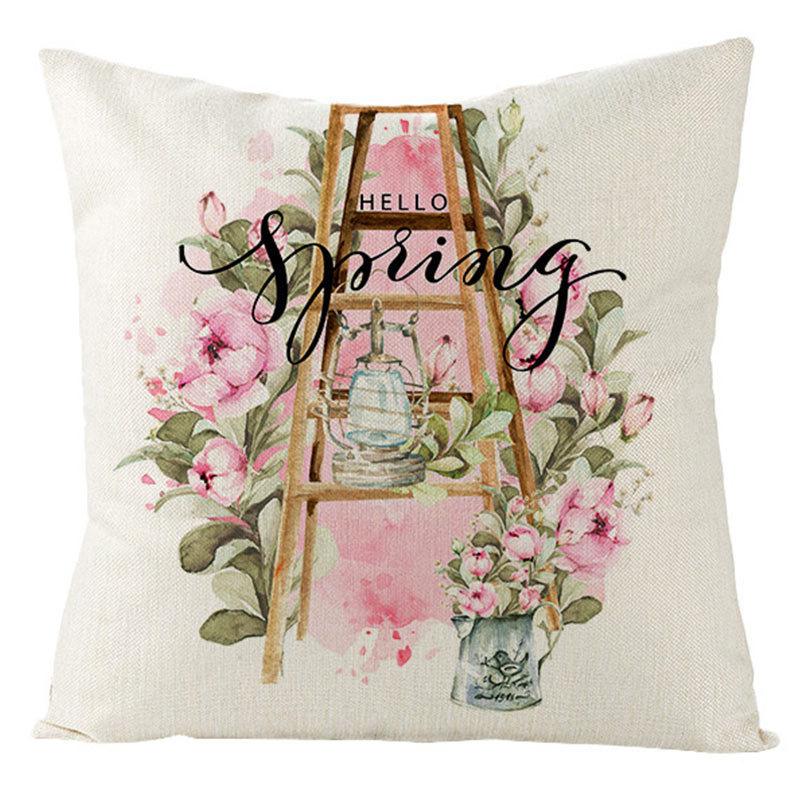 Spring Pillow Case Sofa Waist Pillow Case Garland Truck Light Luxury Home Office Pillow Pillow Case