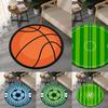 Sports Themed Round Carpet Basketball Football Pattern Design Soft Area Rug for Living Room Teenager Room Home Decoration
