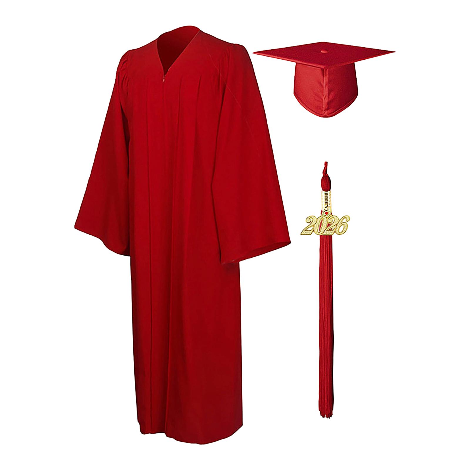 Graduation Gown Set with Cap and Tassel for High School College University Students Academic Ceremony Apparel Academic Dress Robe for Graduation L