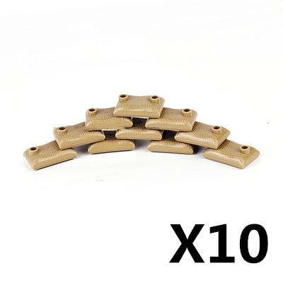 MOC Militärzubehör Bausteine Soldatenfiguren Sandsack Hund Hindernis Camouflage Zelt Schaufel Waffenbox Spielzeug Kinder J038