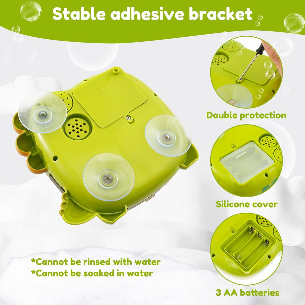 Dinosaur Bubble Machine Baby Bath Toys with Colorful LED Light Music Electric Soap Automatic Bubble Maker Children Bathroom Toy