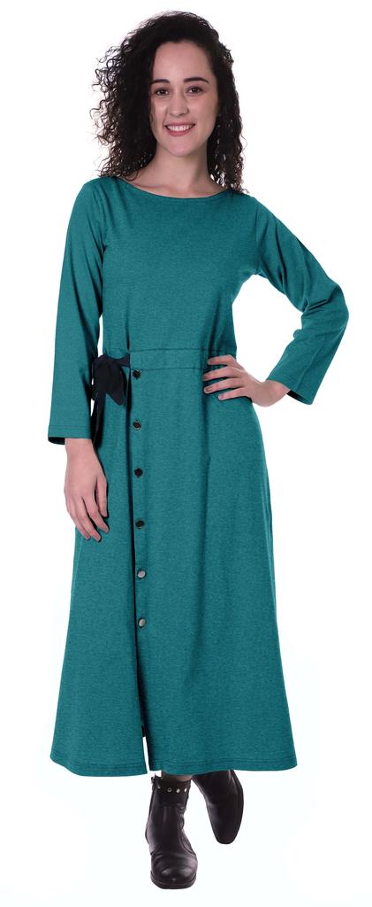 Moomaya Full Sleeves Maxi Dress Long Button Down Solid Casual Slit Dresses