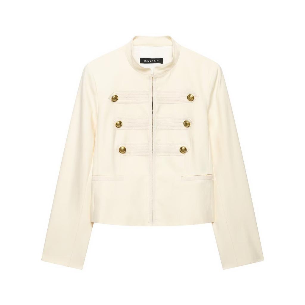 2026 Summer New Arrival: European and American Cross-border Women's Street Fashion Button-Up Slim Jacket W085 368886