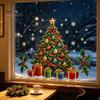 Winter Wonderland Window Decor Christmas Stickers, Holiday Decorations, Festive Art with Xmas Tree Wall Stickers Snowman Angel Patterns for Home Door
