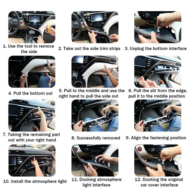 For Toyota ZVW30 PMFC Ambient Light LED Center Console Or Storage BoxCar Interior Decorative Light Atmosphere Lamp For Toyota Camry 2018-2022