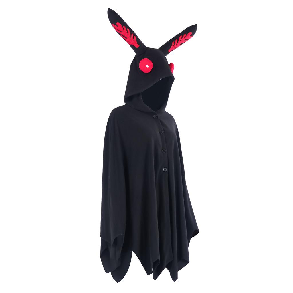 Anime Black Mothman Cloak Costume Horrible Moth Cartoon Cape Halloween Costume Party Outfits For Adult