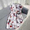 Multi-Color Silk Cotton Dress Home Wear Shoelace round Collar Skirt Special Treatment Rayon Nightdress for Women
