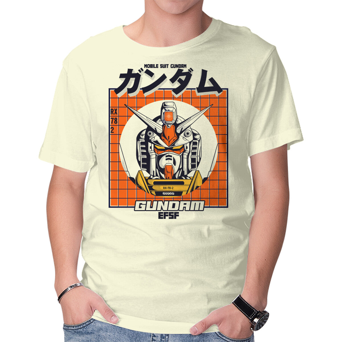 Unisex Crew Neck T-Shirt Gundam Graphic Short Sleeve Casual Tee XS