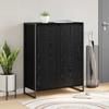 Shoe Cabinet with Storage Black Oak Effect 79 x 36 x 100 cm