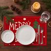 Winter Theme Table Settings Christmas Snowman Placemat, Festive Dining 11.8" x 17.7" Washable Reusable Stain Resistant Mats Fabric Place Mat,