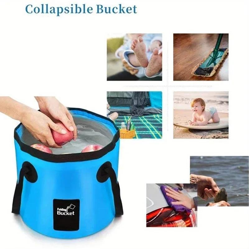 12L-20L Portable Foldable Water Bucket Fishing Bucket Folding Water Container for Travelling Camping Hiking Fishing Washing