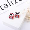 Creative Women Clavicle Chain Korean Style Badge Lovers Fashion Jewelry Christmas Penguin Brooches