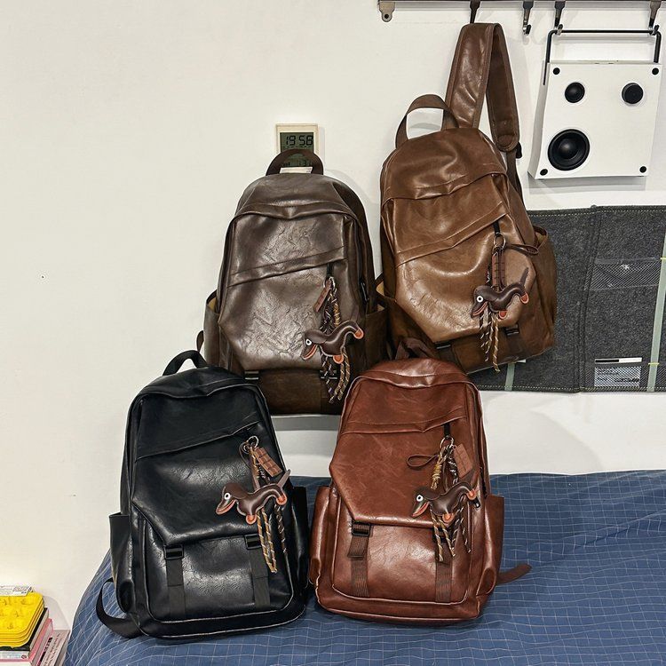 Schoolbag backpack women's new large-capacity pu leather backpack niche commuter female college student computer travel schoolbag leisure