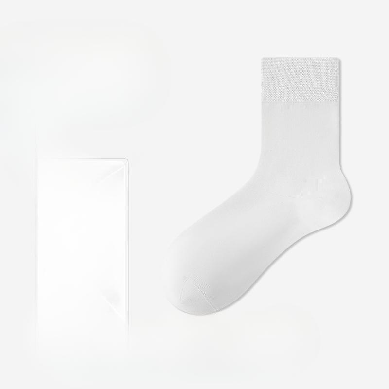 Men's Spring and Autumn Business Pure Color Cotton Deodorant Sweat Absorption Breathable Boneless Tube Socks
