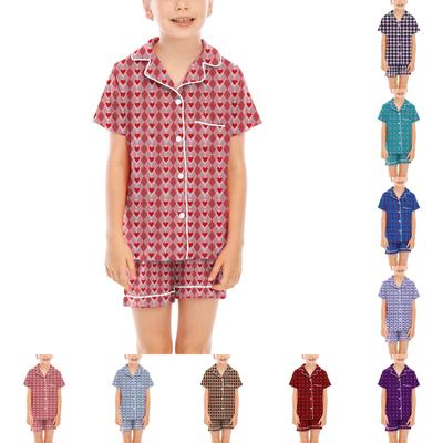 Kinder-Pyjamas, modisches zweiteiliges Hemd-Shorts-Set, weiches Urlaubs-Freizeitkleidungs-Set