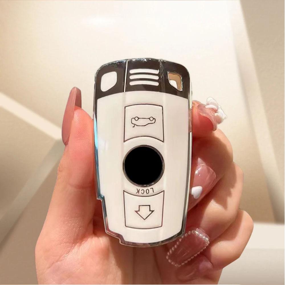 Styling Mouldings 3 Buttons TPU Flip Folding Key Fob Cover For BMW 1 3 5 Series E90 E92 E93 X5 X6 Z4 E90 Keyless Entry Key Fob C