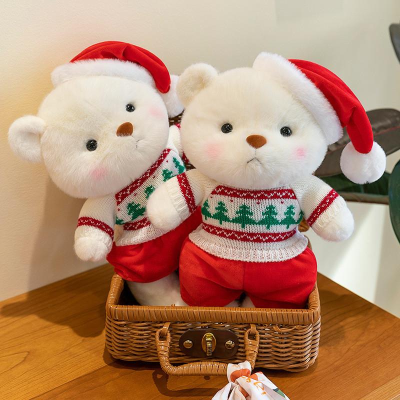 Cute Christmas Bear Plush Toy Cartoon Decoration Doll Girl Children Holiday Gift