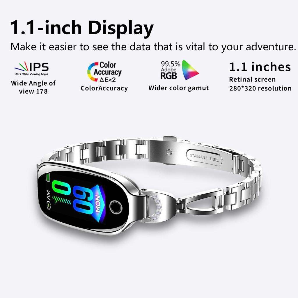 Rainbuvvy F81 Fashion Sports Smartwatch 1.1inches LCD Screen IP67 Waterproof Android OS Long Standby Stylish Smart Bracelet