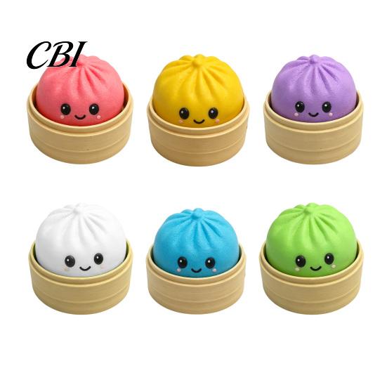 Soft Squishy Keychain Press Button Keychain, Steamed Bun Decompression Toy with Smiling Face Pattern, Slow Rebound Feel Portable Mini Stress