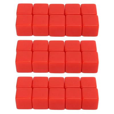 Juego de 30 Dados de 16 mm Dados en Blanco de Seis Caras Cubos para Escribir Juego para Enseñanza de Matemáticas Educación Rojo