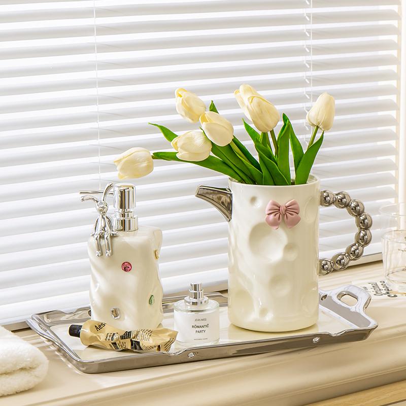 Creative Soap Dispenser Ceramic Hand Sanitizer Shower Gel Shampoo Separate Bottle Lotion Press Bottle Shampoo Dispenser