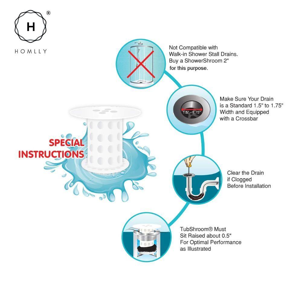Homlly Tub Shroom Drain Protector Hair Catcher Strainer (  x5pcs)