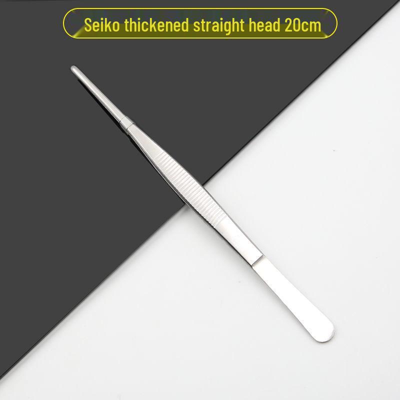 304 Stainless Steel Multifunctional Tweezers: Thickened Straight & Round Head, Bent Tip, Ideal for Aquatic Plants and Succulents.