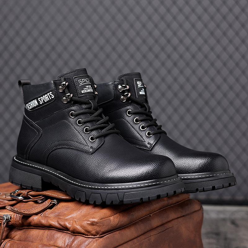 2025 Winter New Martin Boots Men's Fleece Thickened Warm Cotton Boots High Top Cotton Shoes Men's