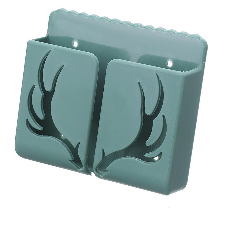 Convenient Wall Mounted Compartment Remote Control Storage Box Mobile Phone Charging Stand Office Supplies Storage Box