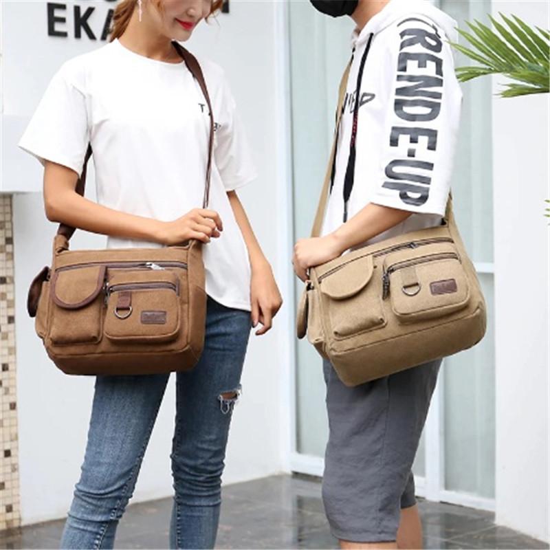 Buy Travel Bag Canvas Casual Shoulder Crossbody Outdoor Bags Mens