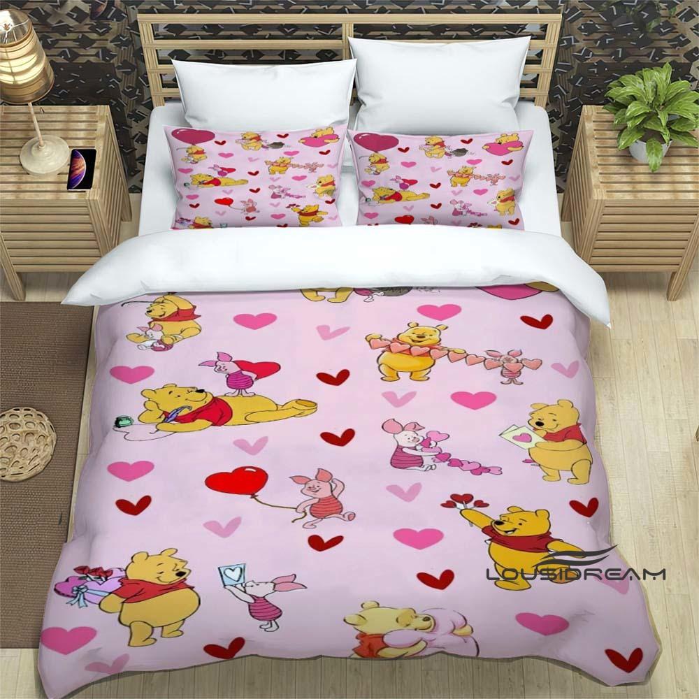 Pooh Bear Cartoon-themed Bedding Sets, Including Single, Double, King, and Queen-size Beds, Bedding Sets, and Adult Bedroom Duve