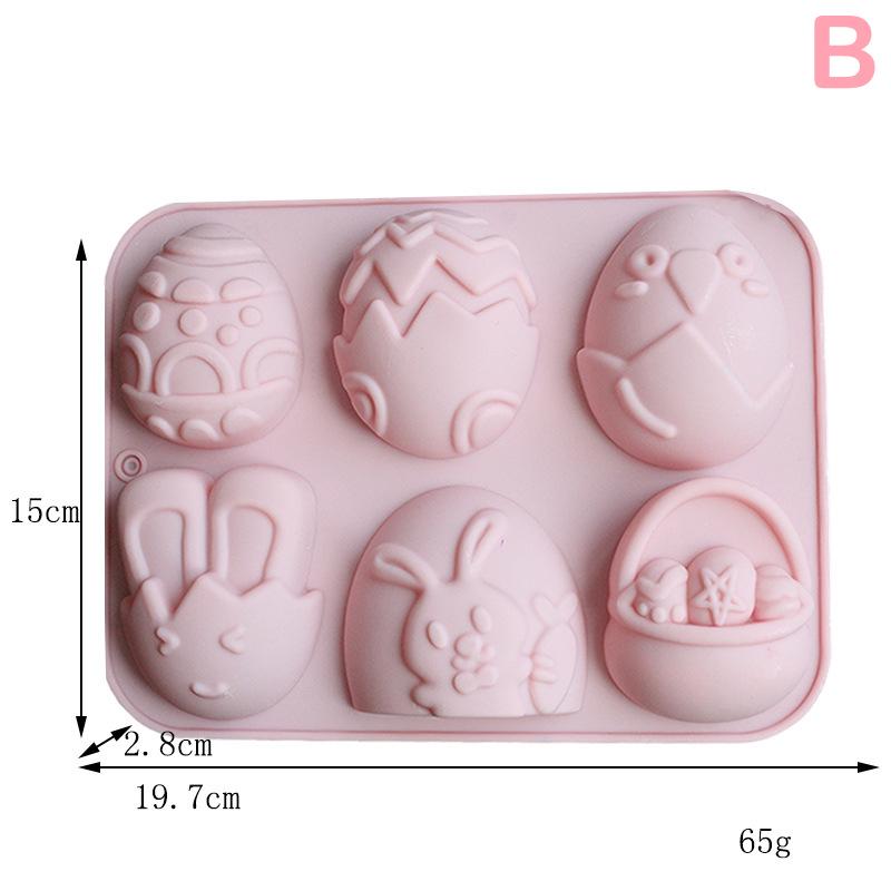 1pc 2025 Easter Bunny Silicone Mold 3D Egg Chocolate Mould Jelly Pudding Cute Rabbit Shape Easter Party Cake Decorating Tool