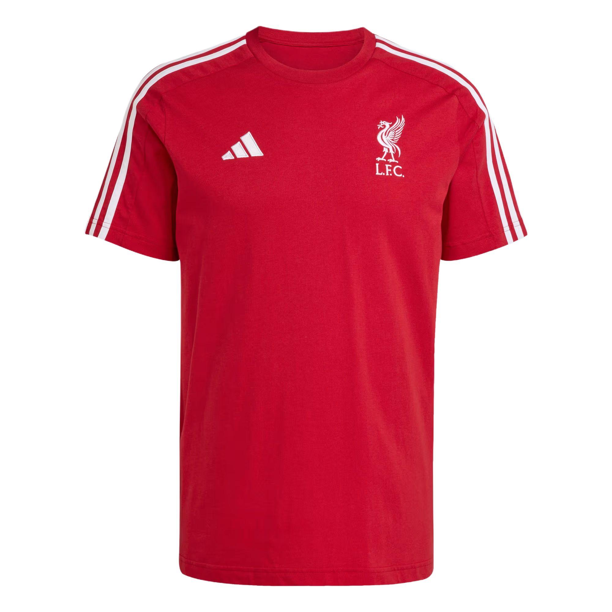 Adidas Liverpool FC DNA Striped Crew Neck Short Sleeve T-Shirt Men Tops JW7889 M