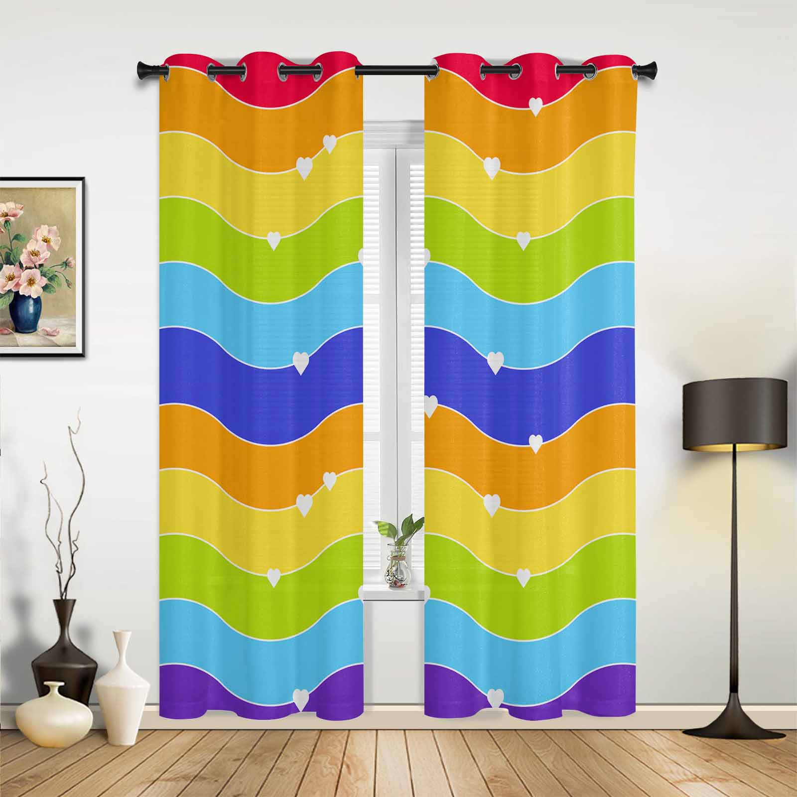 Цветочный узор Растение Темные джунгли Пальма Яркие шторы на окна Живописные шторы — фото 9