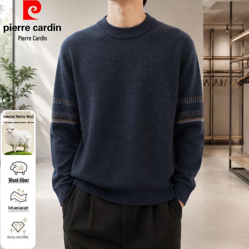 Pierre Cardin Men's Thickened Crew Neck Knit Sweater