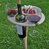 Portable Outdoor Picnic Wine Table with Ground Stake