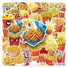 50pcs Waterproof French Fries Cartoon Stickers for Journal and Storage Box Decoration