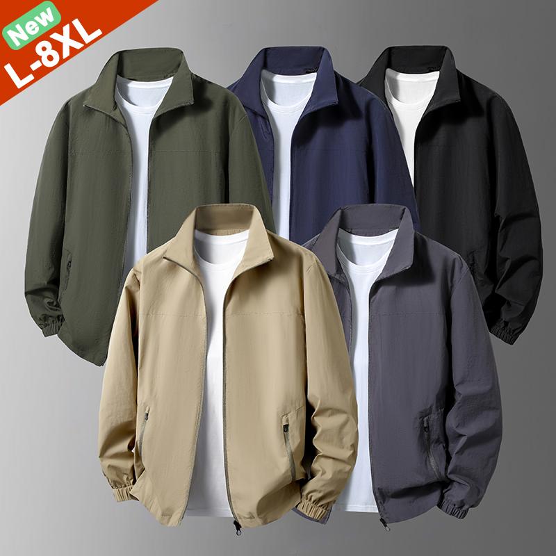 5XL 6XL 7XL 8XL Jacke Herren Herbstmäntel Männliche Kleidung Jacke Tragen Herren Jacke Freizeit-Oberbekleidung Wasserdicht Korea Japan Übergröße