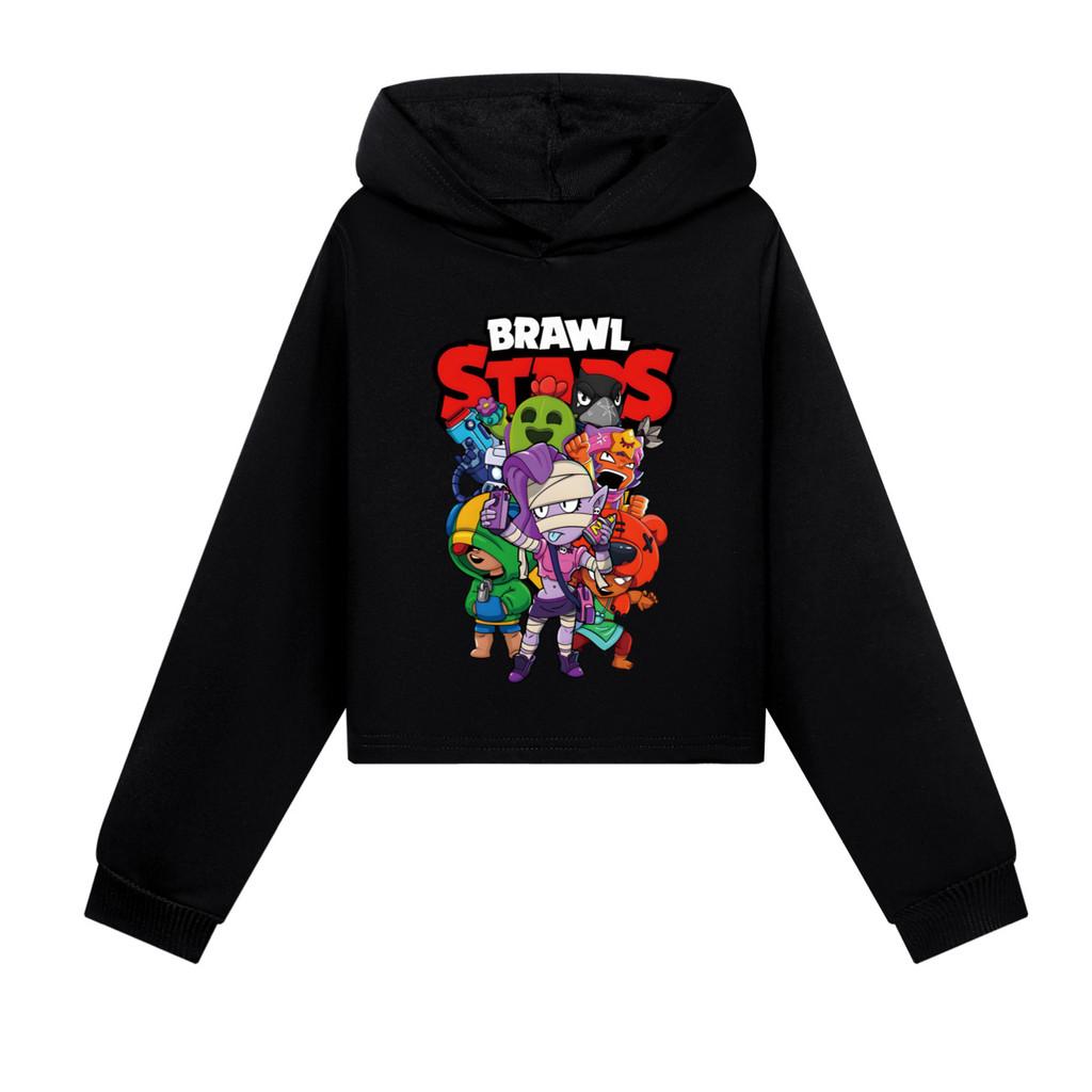 4094 Children Girls Brawl Stars Printed Casual Long Sleeves Hoodies